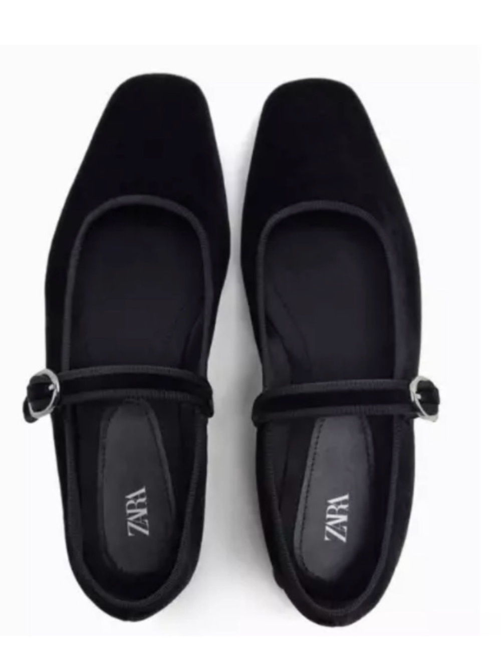 ZARA Black Mary Jane Ballet Flats Sz 9